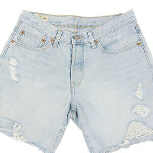 Levi’s 501 Women’s Distressed Denim Shorts Light Wash High Waist Cutoff Size M